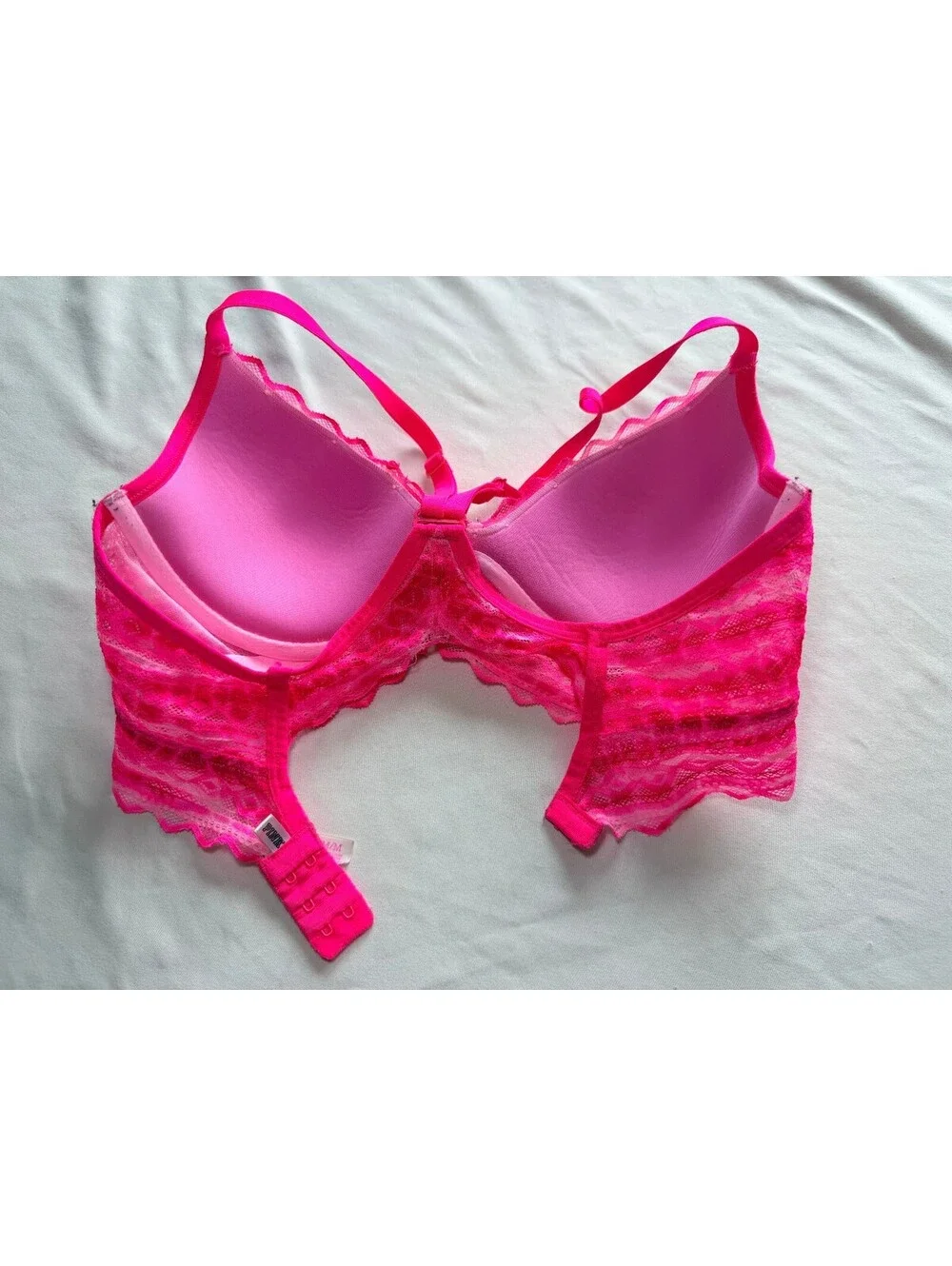 Victoria's Secret PINK Lace Racerback Bralette Hot Pink Ombre Size M